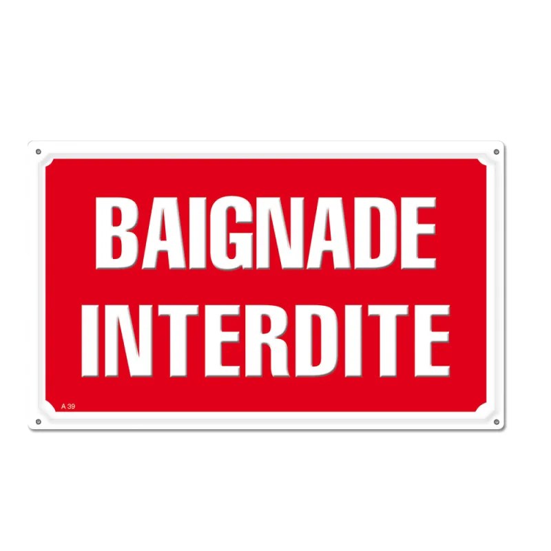 Panneau BAIGNADE INTERDITE