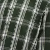 Chemise coton flanelle long pan verte taille S à 5XL