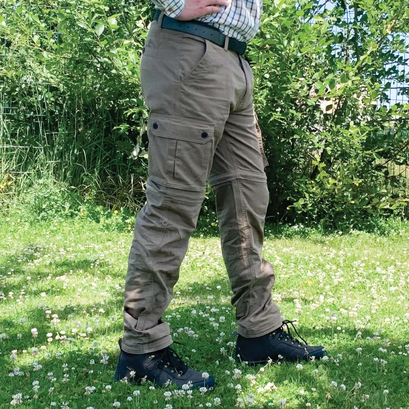 Pantalon treillis homme 3 en 1 beige taille 38 à 66