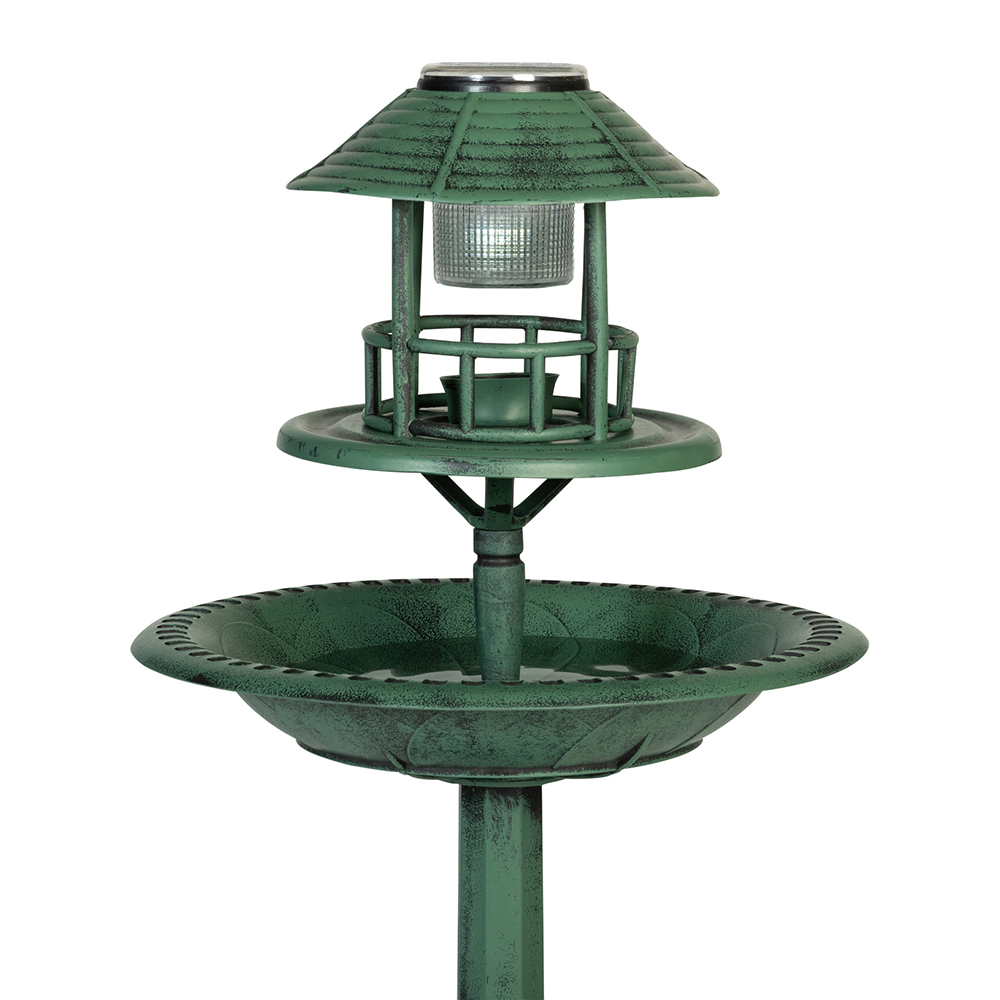 HEIBINPatelai Mangeoire à oiseaux solaire à suspendre à l'extérieur  Mangeoire à oiseaux décorative en métal avec lumière solaire à changement  de couleur et carillon éolien à tube lumineu 